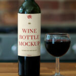 Wine Label with Glass Mockup