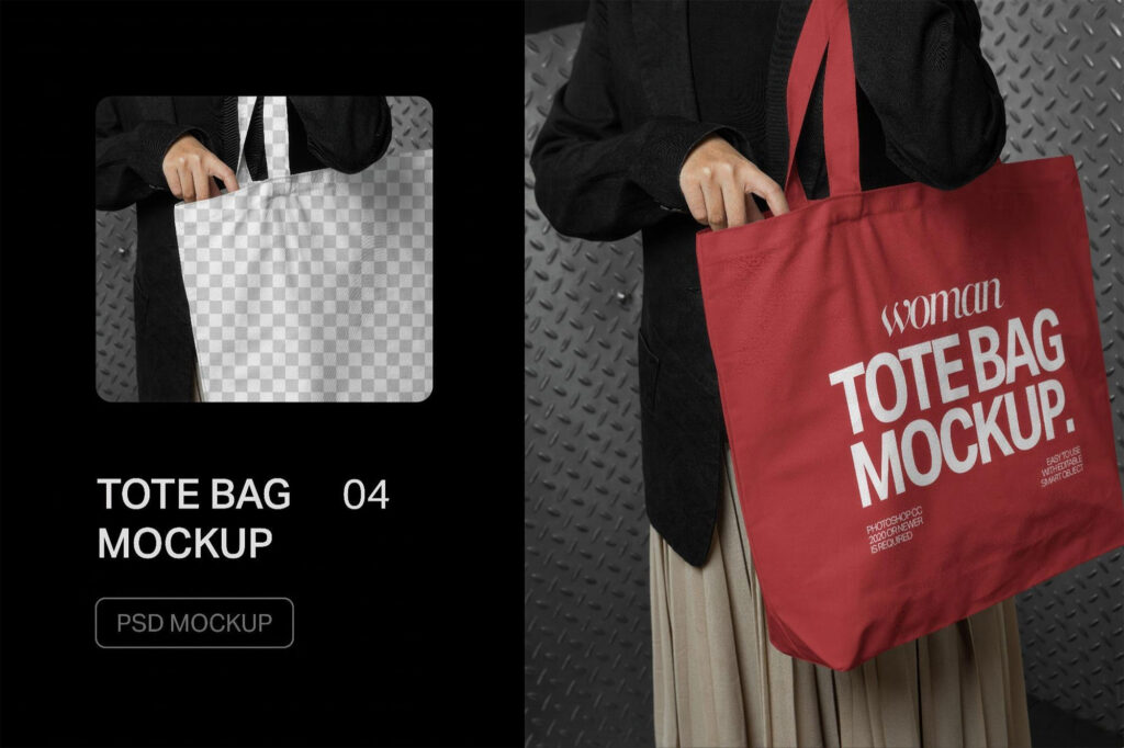 Woman Tote Bag Mockup