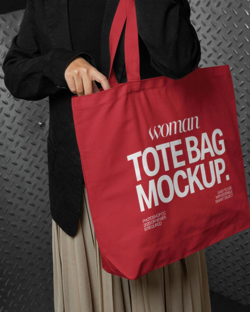 Woman Tote Bag Mockup