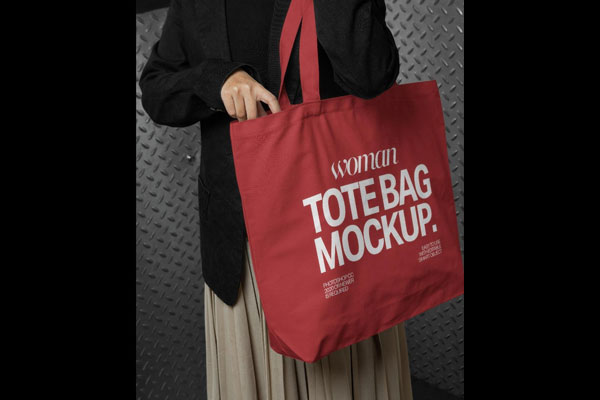 Woman Tote Bag Mockup