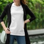 Woman Wearing a T-Shirt in Urban Mockup