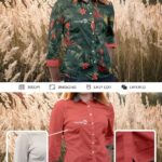 Women Blouse T-Shirt Mockup in Wheat Field