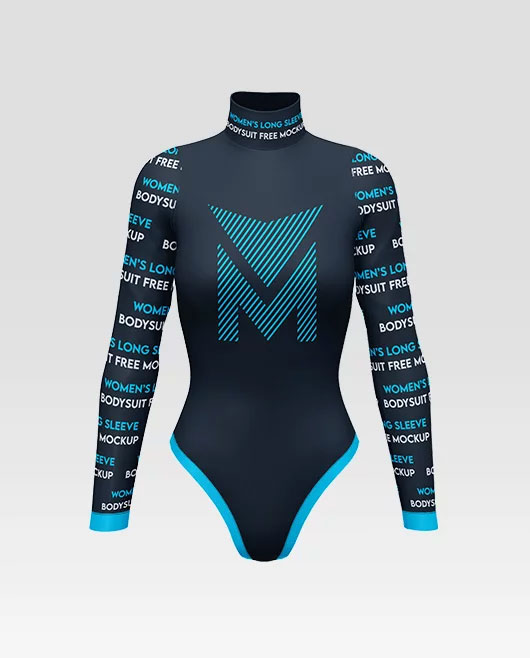Womens Long Sleeve Bodysuit Mockup