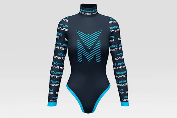 Womens Long Sleeve Bodysuit Mockup