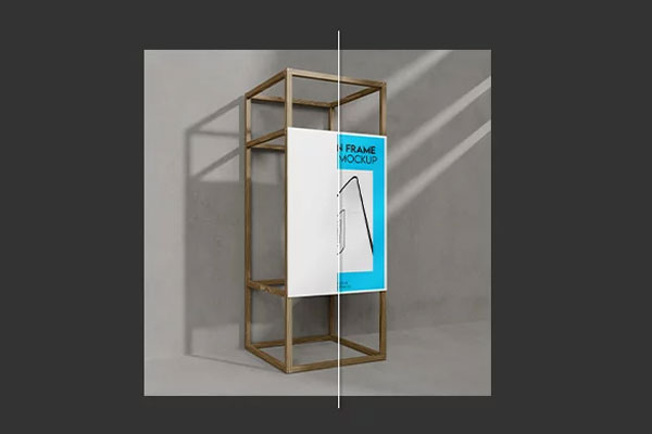 Wooden Frame Poster Mockup