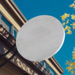 Wooden Round Sign Mockup