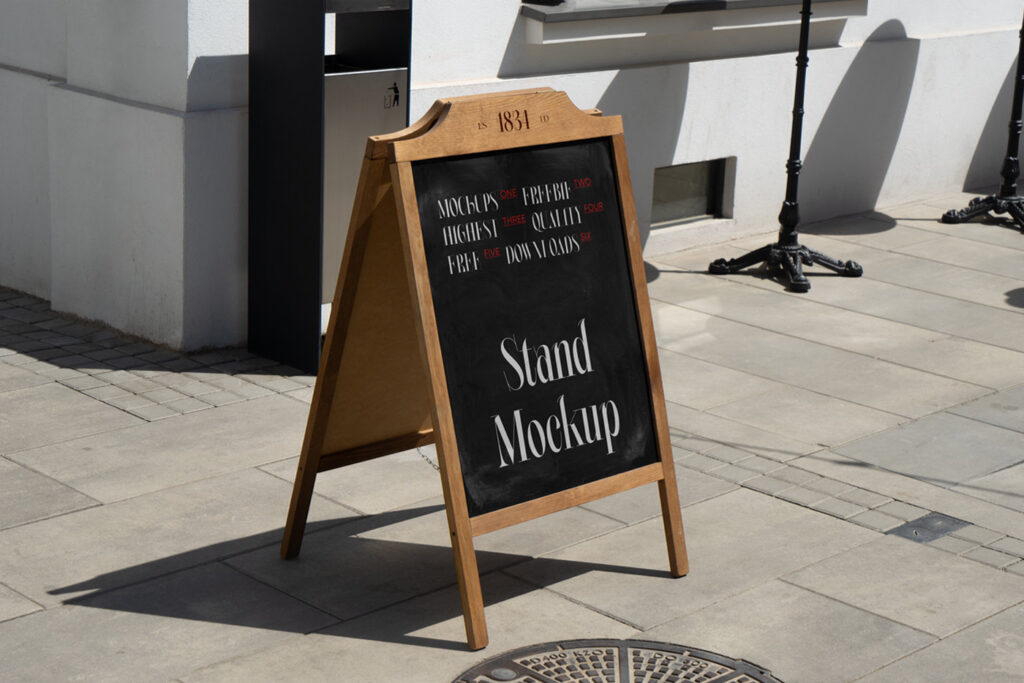 Wooden Stand Mockup in Perspective View