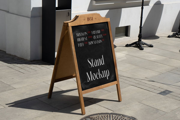 Wooden Stand Mockup in Perspective View