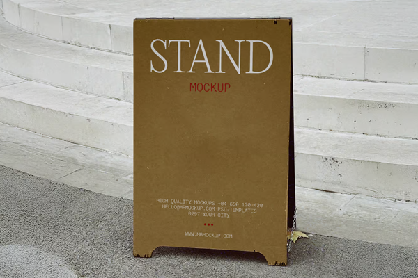 Wooden Stand Mockup