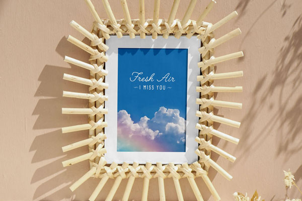 Mockup of a Bamboo Ornate Picture Frame