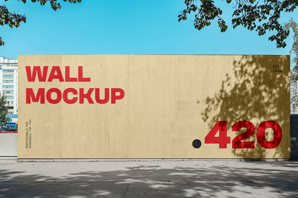 Wooden Wall Mockup