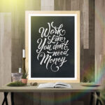 Wooden Wall Photo Frame on a Table Mockup