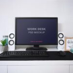 Work Desk Computer Screen Mockup