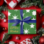 Wrapped Christmas Gift Box Mockup
