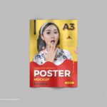Wrinkled Advertising A3 Poster Mockup