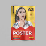 Wrinkled Advertising A3 Poster Mockup