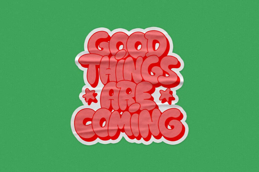 Wrinkled Glossy Sticker Mockup