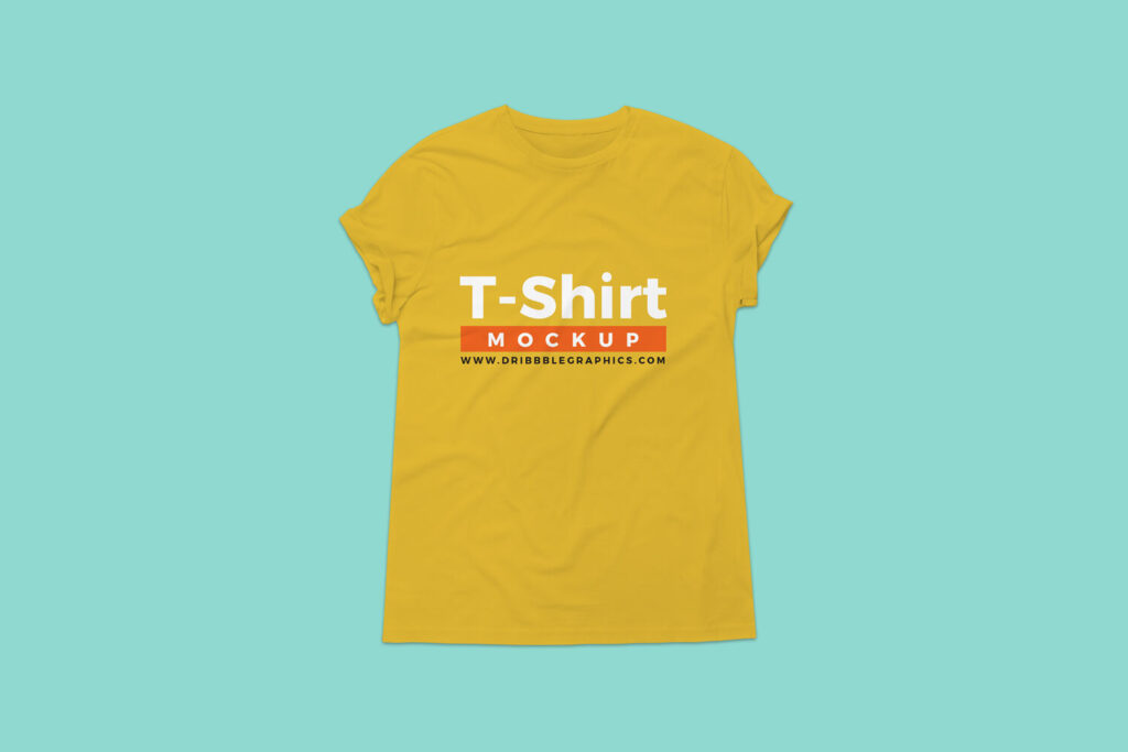 Wrinkled Round Neck T-Shirt Mockup
