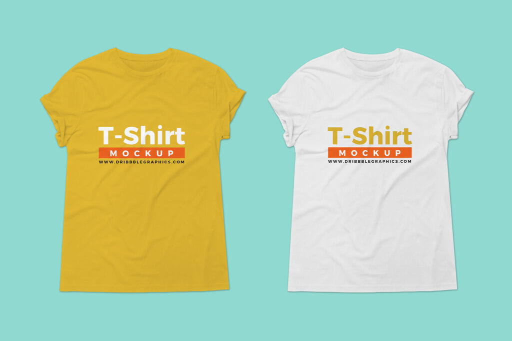 Wrinkled Round Neck T-Shirt Mockup