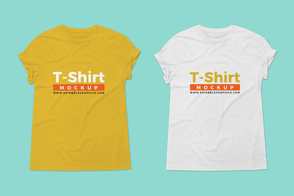 Wrinkled Round Neck T-Shirt Mockup