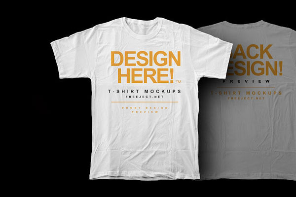 Wrinkled T-Shirt Floating in Top View Mockup