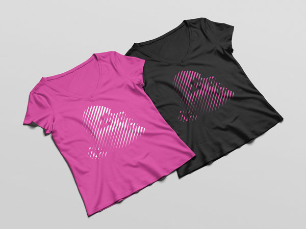 Wrinkled Women’s T Shirt Mockup