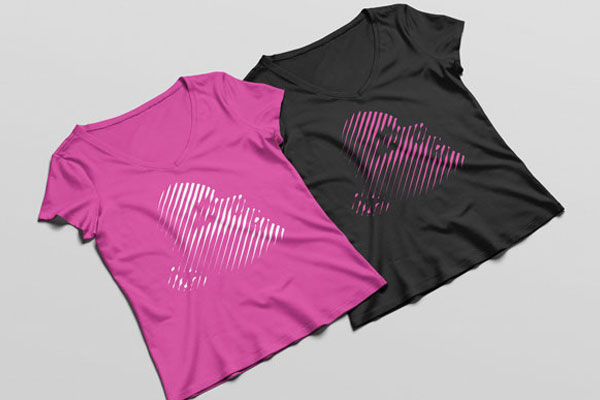 Wrinkled Women’s T Shirt Mockup