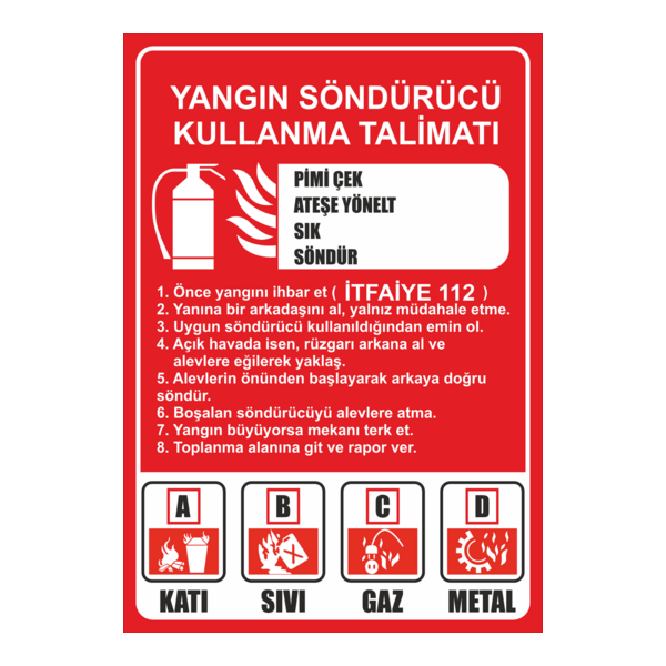 Yangın Söndürücü Kullanım Talimatı