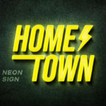 Yellow Neon Sign Mockup