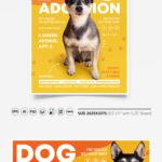 Yellow, Orange, Modern Dog Adoption Flyer Along with Facebook Cover Templates