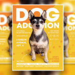 Yellow, Orange, Modern Dog Adoption Flyer Along with Facebook Cover Templates