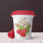 Yogurt Ice Cream Plastic Cup Mockup in the Front View