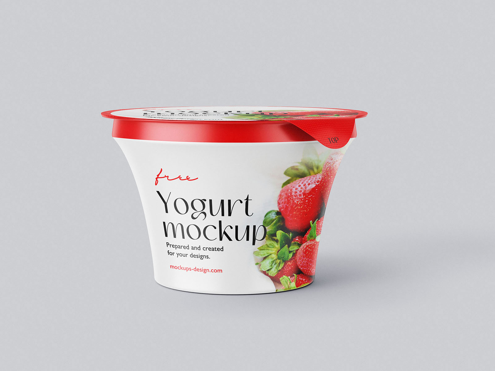 Free Yogurt Mockup in 3 Different Showcases PSD Template