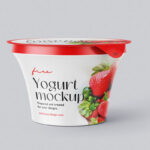 Yogurt Mockup in 3 Different Showcases