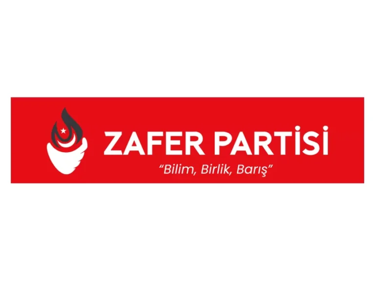 Zafer Partisi Kırmızı Zemin Sloganlı Logo