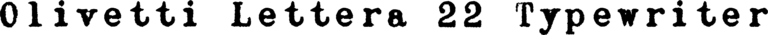 zai Olivetti Lettera 22 Typewriter Font