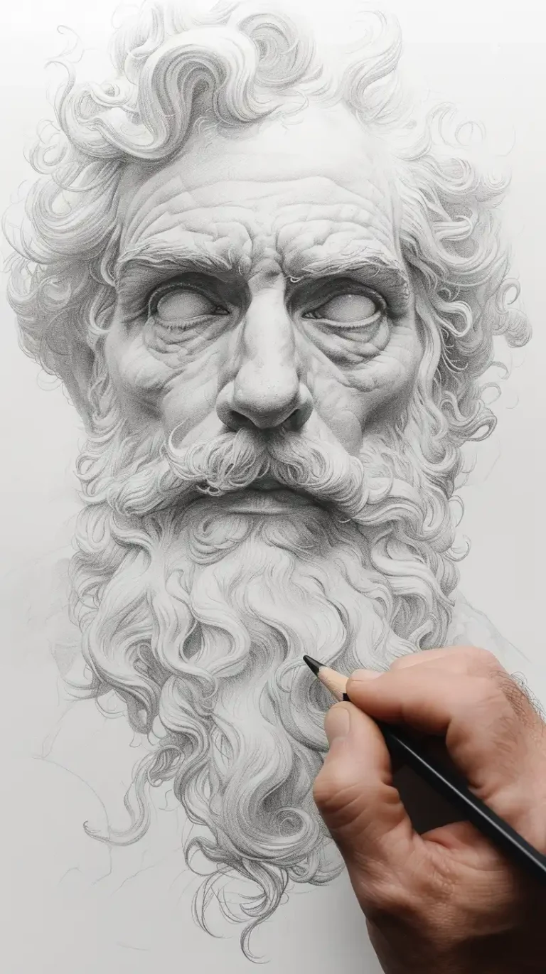 Zeus Sketch Tattoo ai prompt preview